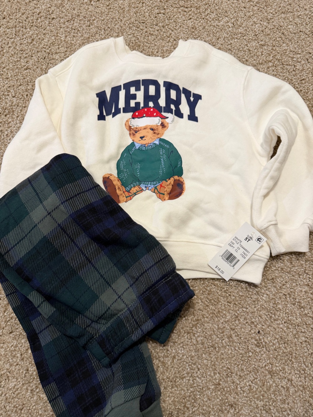 Target Toddler Boy Merry Teddy Bear Christmas Set 5T Brand New With Tags